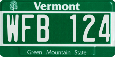 VT license plate WFB124