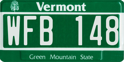 VT license plate WFB148