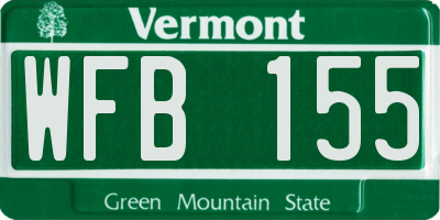 VT license plate WFB155