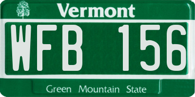 VT license plate WFB156