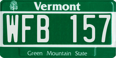 VT license plate WFB157