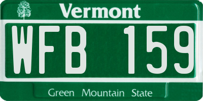 VT license plate WFB159