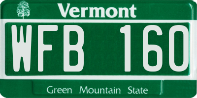 VT license plate WFB160