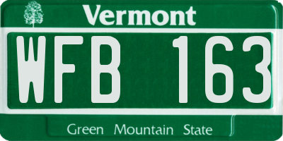 VT license plate WFB163