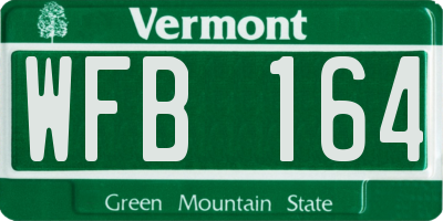 VT license plate WFB164