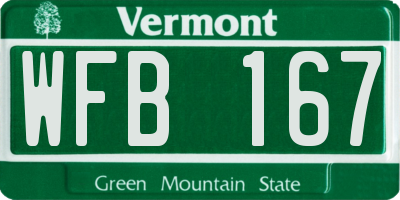 VT license plate WFB167