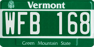 VT license plate WFB168