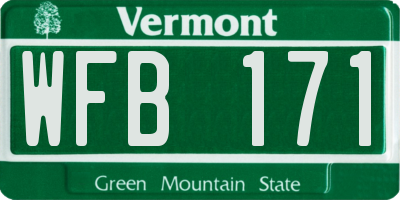 VT license plate WFB171