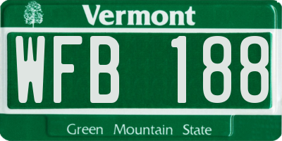 VT license plate WFB188