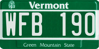 VT license plate WFB190