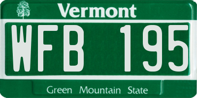 VT license plate WFB195