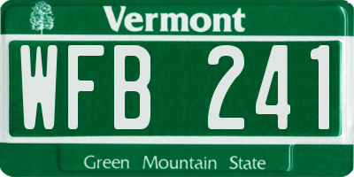 VT license plate WFB241