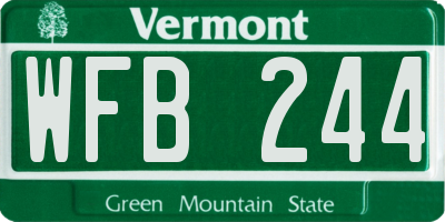 VT license plate WFB244