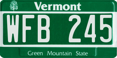 VT license plate WFB245