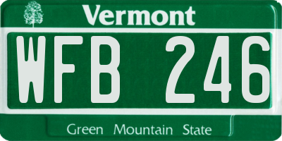 VT license plate WFB246