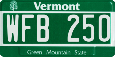 VT license plate WFB250