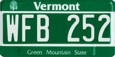 VT license plate WFB252