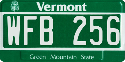 VT license plate WFB256