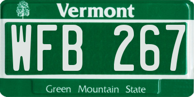 VT license plate WFB267