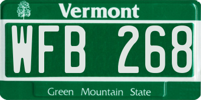 VT license plate WFB268