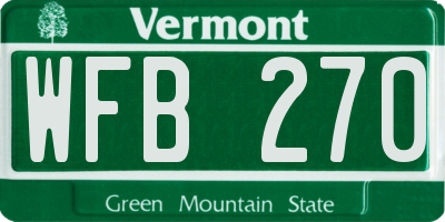 VT license plate WFB270