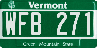 VT license plate WFB271