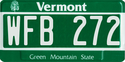 VT license plate WFB272