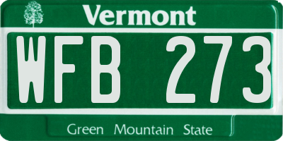 VT license plate WFB273