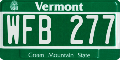 VT license plate WFB277