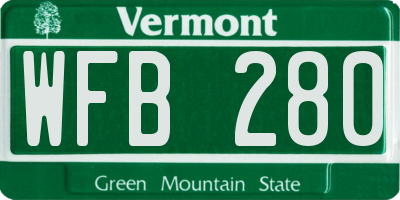 VT license plate WFB280