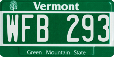 VT license plate WFB293