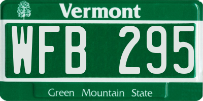 VT license plate WFB295