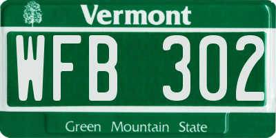 VT license plate WFB302