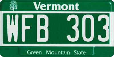 VT license plate WFB303