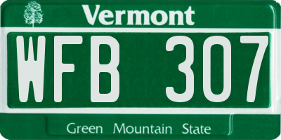 VT license plate WFB307