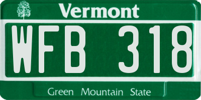 VT license plate WFB318