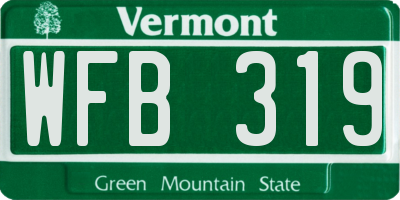 VT license plate WFB319