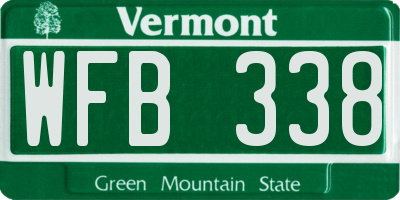 VT license plate WFB338