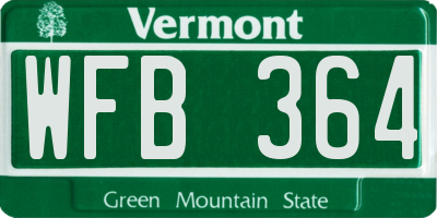 VT license plate WFB364