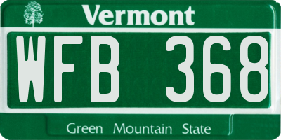 VT license plate WFB368