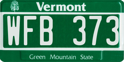 VT license plate WFB373