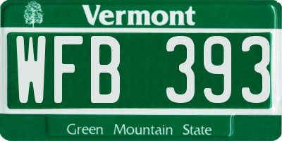 VT license plate WFB393