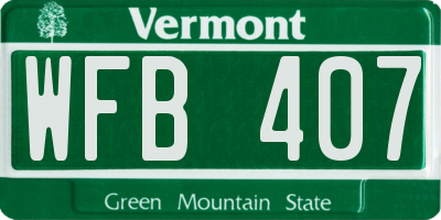 VT license plate WFB407