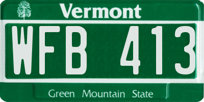 VT license plate WFB413