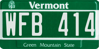 VT license plate WFB414