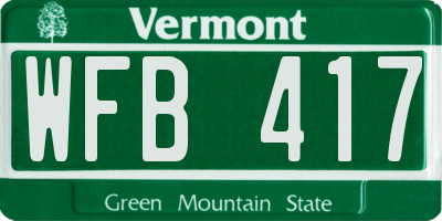 VT license plate WFB417