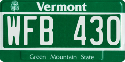 VT license plate WFB430