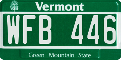 VT license plate WFB446