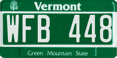 VT license plate WFB448