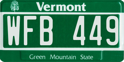 VT license plate WFB449